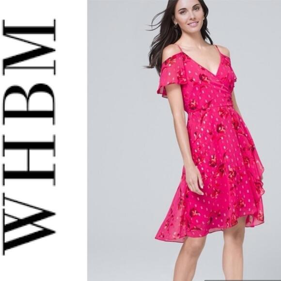 White House Black Market Cold-Shoulder Ruffle Dress -‎ NWT - Picture 2 of 5